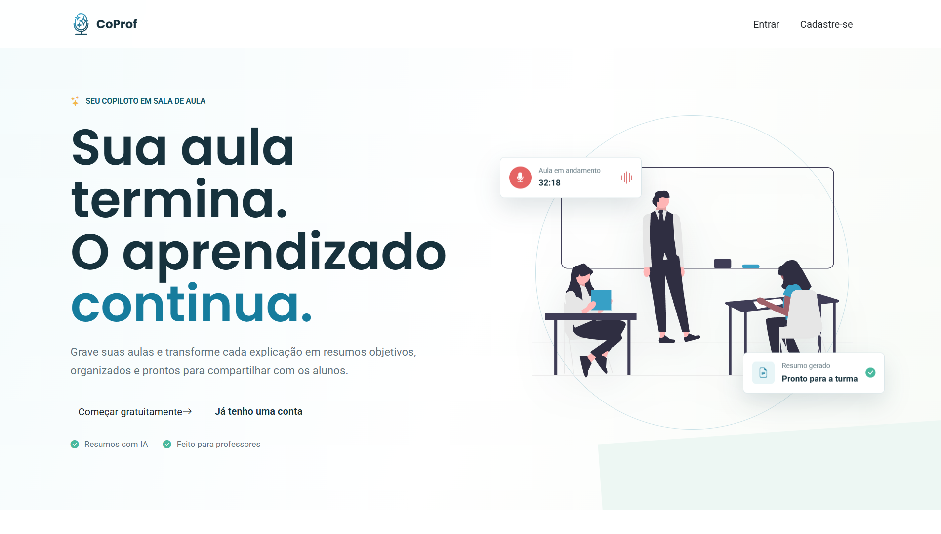 Página inicial do projeto CoProf