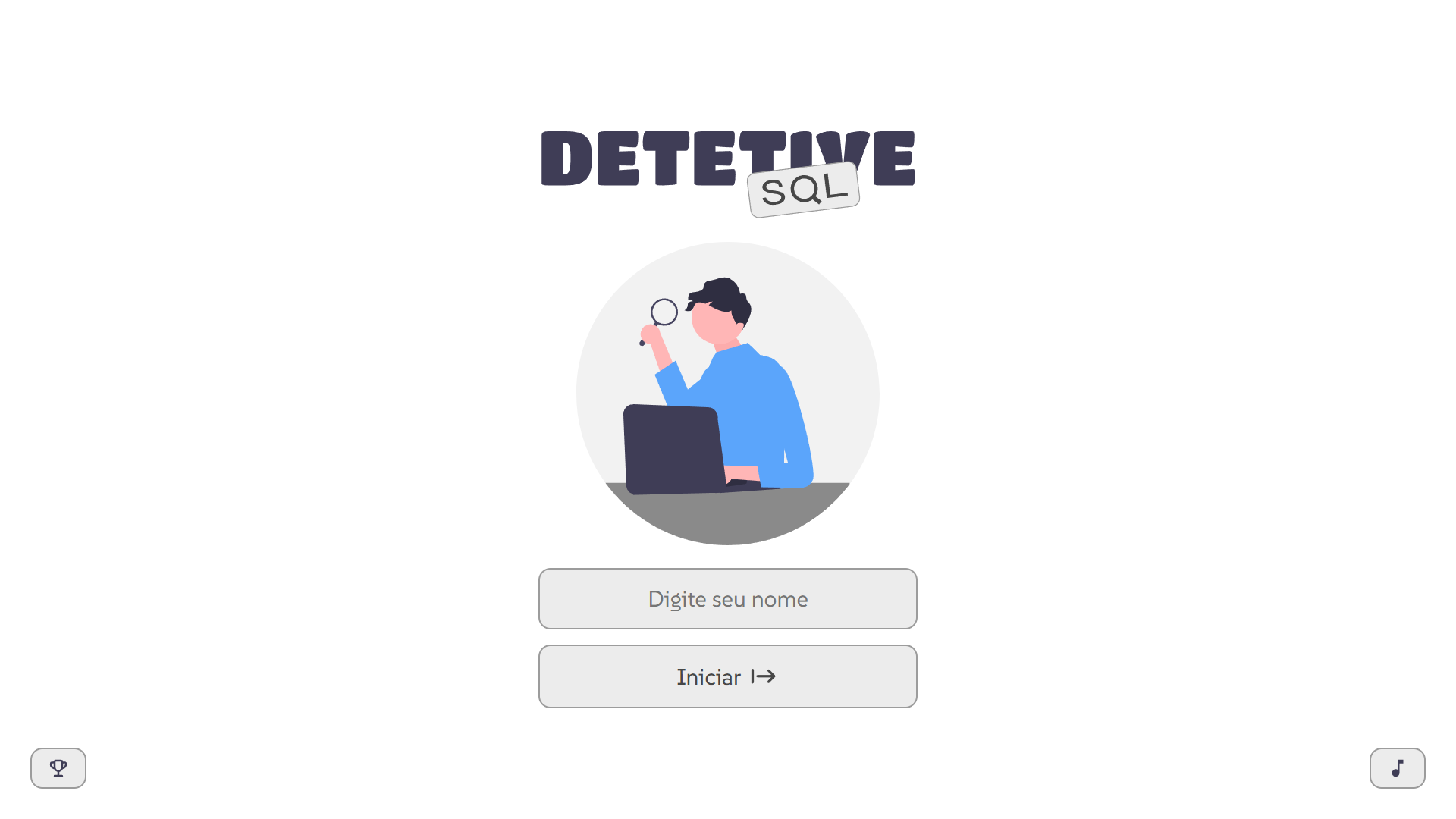 Página inicial do projeto Detetive SQL